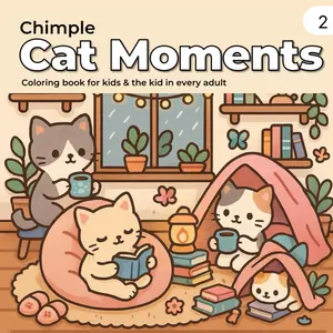 Cat Moments: Cute Meow Life Coloring Book for Kids, Teens and Adults (Cute Coloring (10 books))
