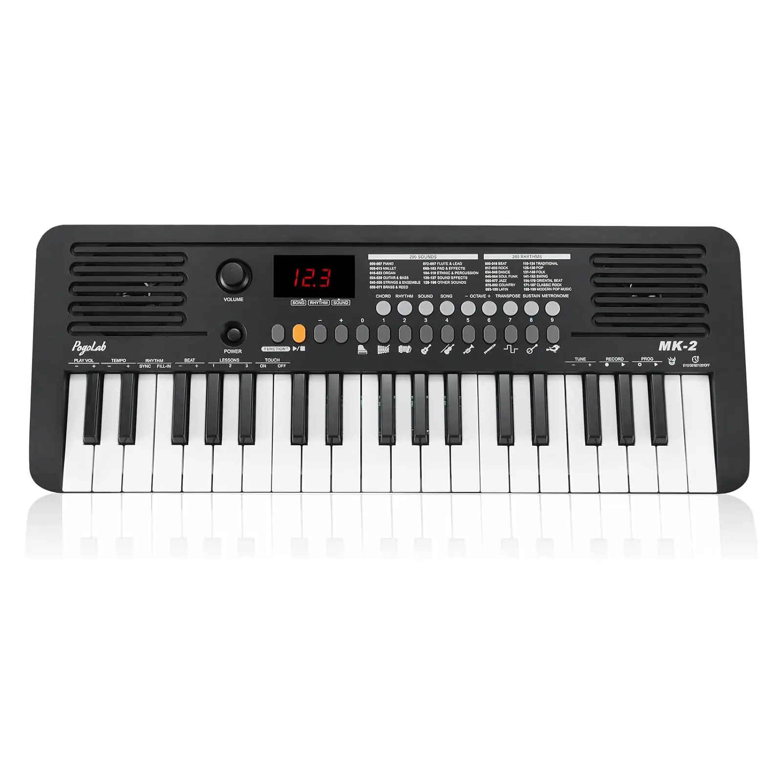 POGOLAB MK-2 37 Mini Keys Keyboard Piano, with 40 Songs, 200 Sounds ...