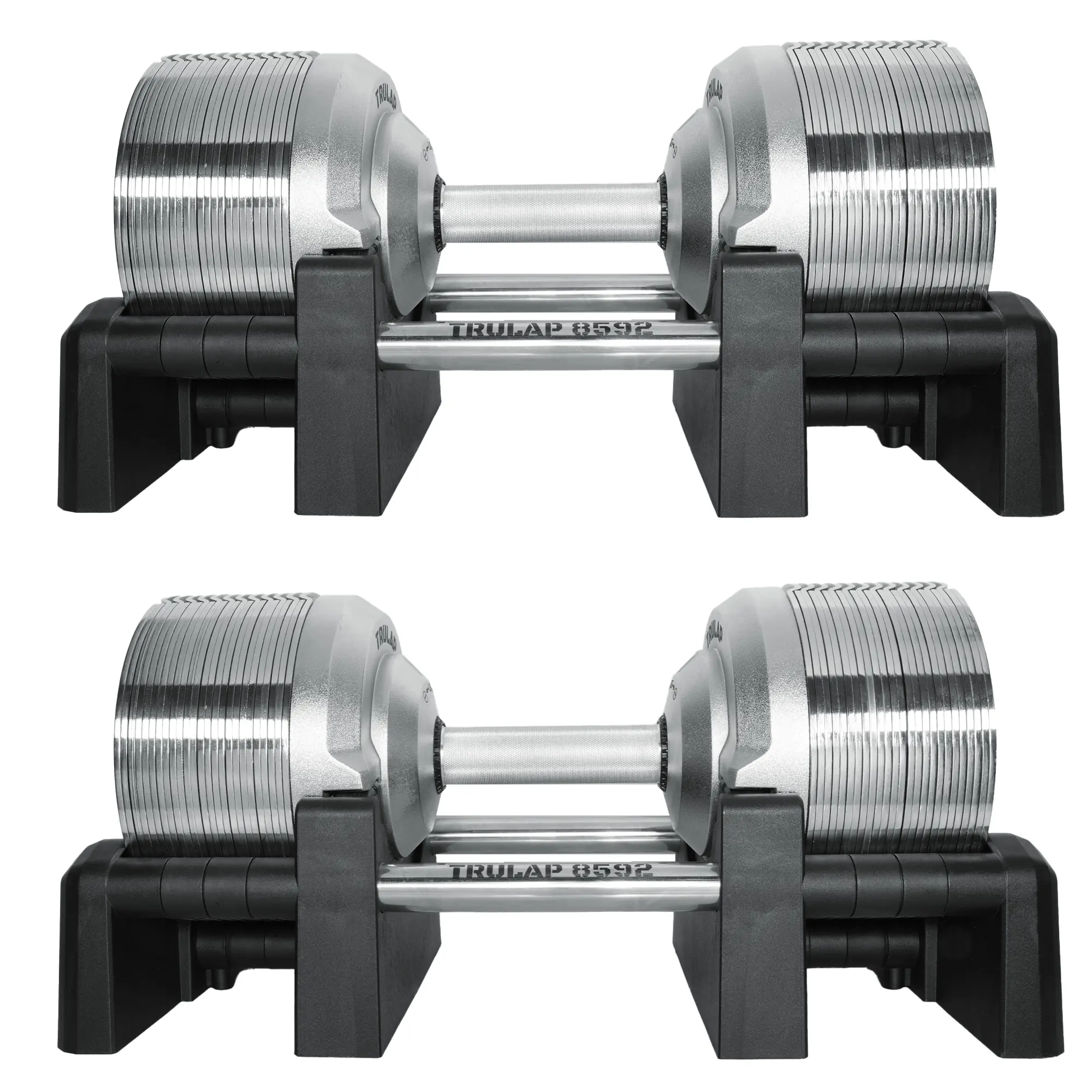 TRULAP 8592 GEN 4 Adjustable Dumbbells - 8.5 - 92 lbs (4 - 41.5 kg) All-in-One Set with Quick Adjust System, Iron-Cast Plates & Space-Saving Design