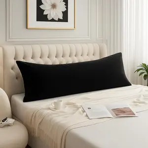 100% Cotton Body Pillowcase 20"x54" – Soft & Breathable Long Pillow Cover with Envelope Closure, Skin-Friendly, Durable & Easy Care, 1 Pack (Black) : Home & Kitchen