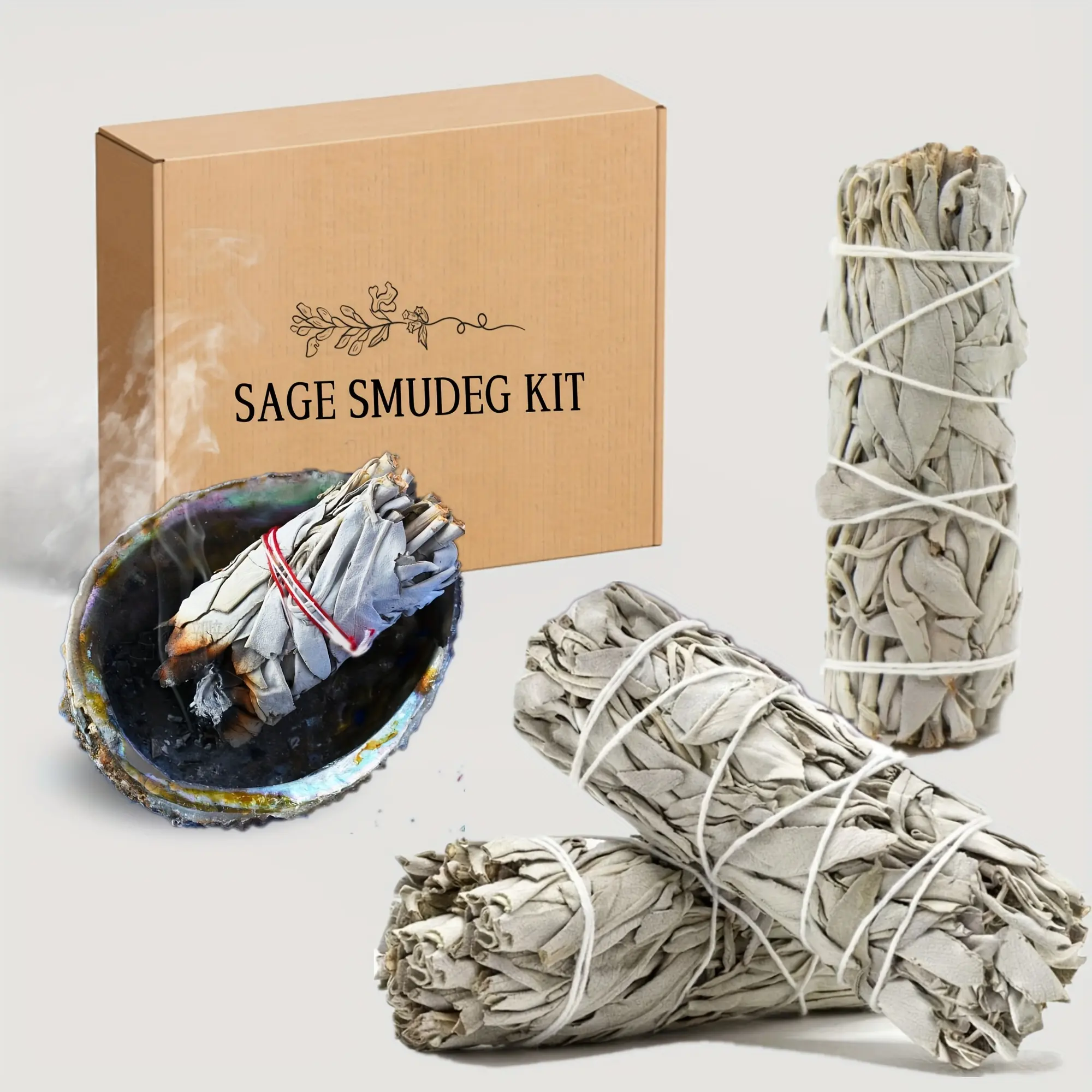 Hand-Bundled White Sage Smudge Stick Set - Herbal Home Space Cleansing Sticks, Mindfulness Meditation Ritual Supplies, Teacher Appreciation 1/3 Combination Pack