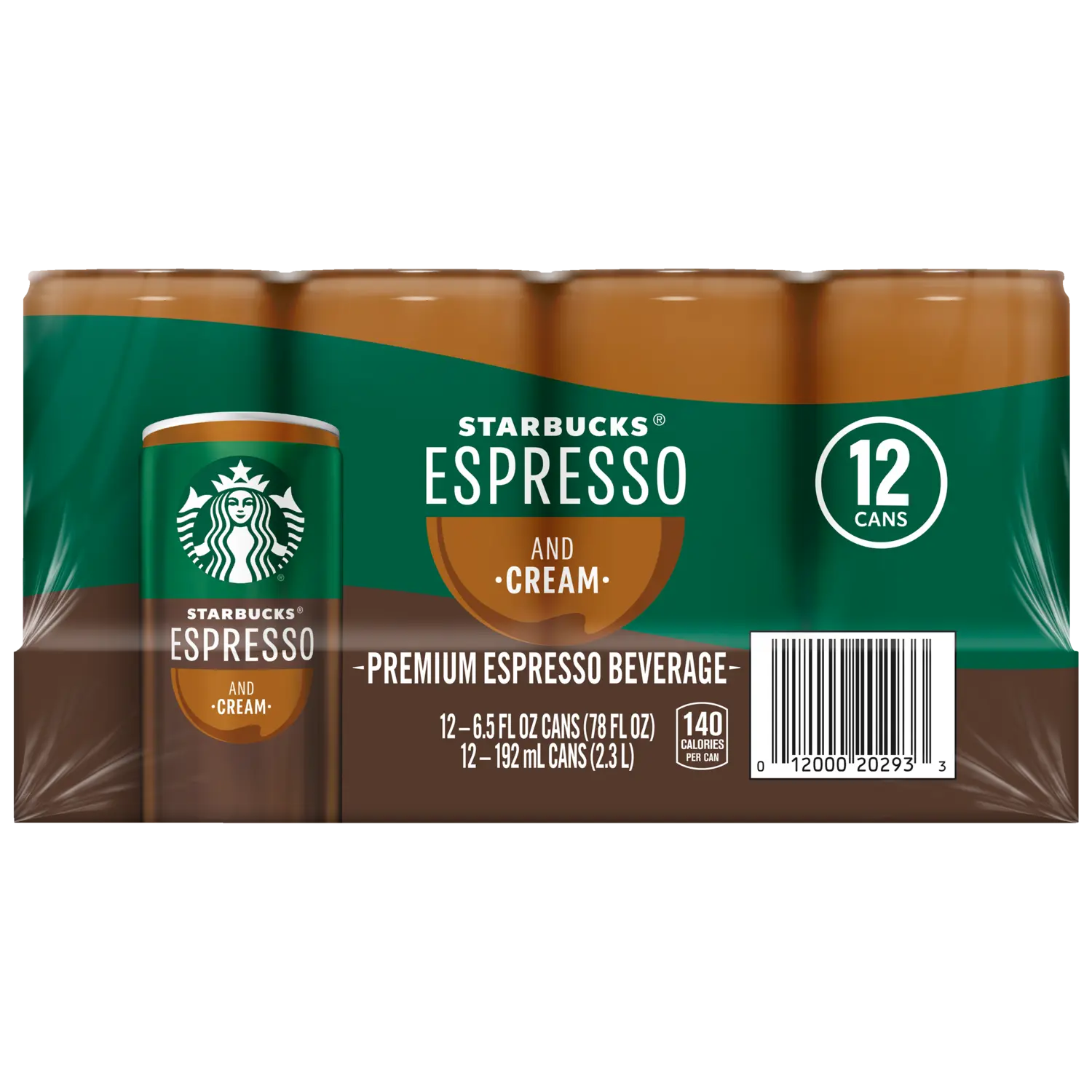 Starbucks Doubleshot Espresso + Cream Coffee Drinks 6.5 oz cans, 12 Pack
