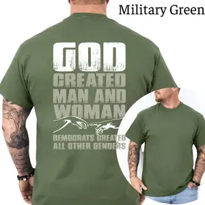 God Created Man And Woman Democrats Created All Other Genders T-Shirt, Funny Conservative Christian Graphic Tee, Men's Political Humor Republican Top, Patriotic Gift For Him, Casual Menswear #ConservativeTshirt #ChristianApparel #FunnyRepublican