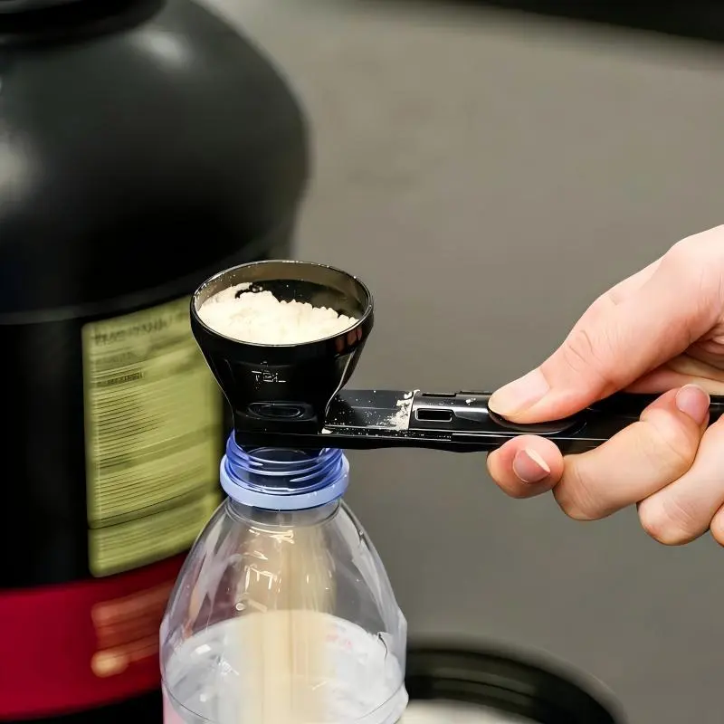 【Buy 1 Get 1 Free】Protein Powder Sliding Spoon,High Quality Funnel for Pre Workout Creatine Powder Formula,Coffee Milk Smoothie Chocolate Powder Kitchen Utensils BPA Free Plastic,Perfect Gift for Valentine's Day Father's Day Anniversary