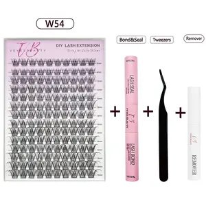 LuxeBold Cluster Lashes Kit DIY Faux Mink Individual Lash Extensions 5 Second Applicator For Dramatic Volume Fluffy Wispy Lashes At Home With Bond And Seal Boneless Eyelashes