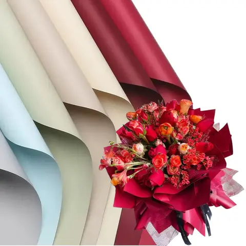 Flower Wrapping Paper (20pcs), Waterproof Floral Bouquet Wrapping Paper, Florist Supplies Packaging Paper for Wedding Birthday Gift DIY, Bouquet Wrapper