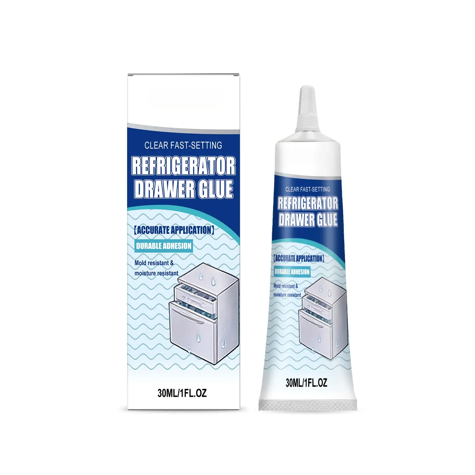 Refrigerator Drawer Adhesive - Nail-Free, Strong Bonding Glue for Refrigerator Interiors, DIY Projects, Home Assembly - Anti-Mold, Environmentally Friendly, Clean and Apply Multi-Purpose Adhesive