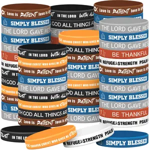 200pcs Religious Silicone Bracelets Bulk Christian Scripture Rubber Bracelets Bible Verse Bracelets Inspirational Spiritual Wristbands for Men Women Party Gifts