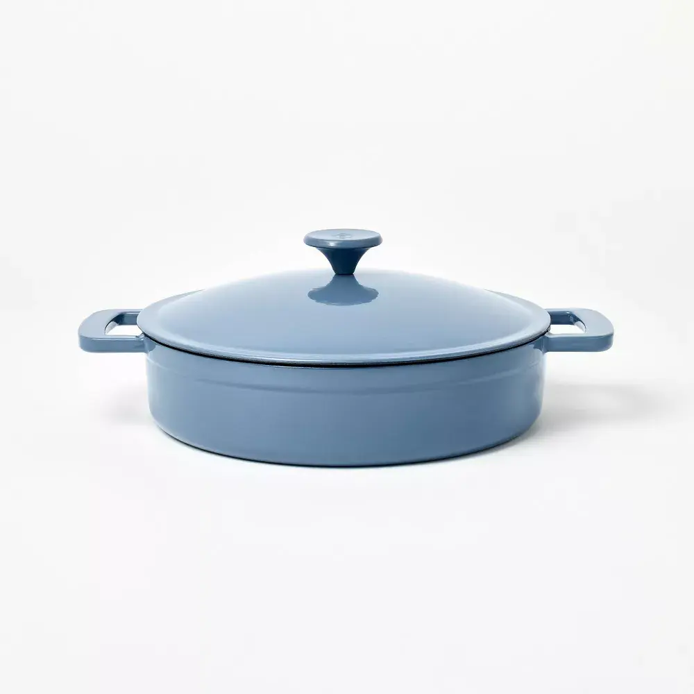 3.5qt Enamel Braiser Blue - Figmint
