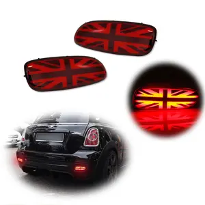 2pcs Red Union Jack LED Rear Fog Lamps for 2006 2007 2008 2009 2010 2011 2012 2013 2014 2015 Mini Cooper R56 R57 R58 R59 S JCW 2X,Replace OEM 63242751707 63242751708