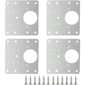4 count Hinge Repair Plate,Stainless Steel Fix The Hinge Side Plate Repair  with Mounting Screws for , Furniture, Shelves, Cabinet