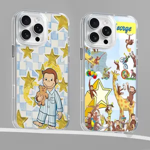 Magnetic for iPhone 17/16/15/14/13/12/11 Xs Pro Max Plus AIR Case, Curious George Case Compatible with MagSafe, for Samsung S22/S23/S24/S25/PLUS/ULTRA/FE phone casing Transparent shockproof protective case
