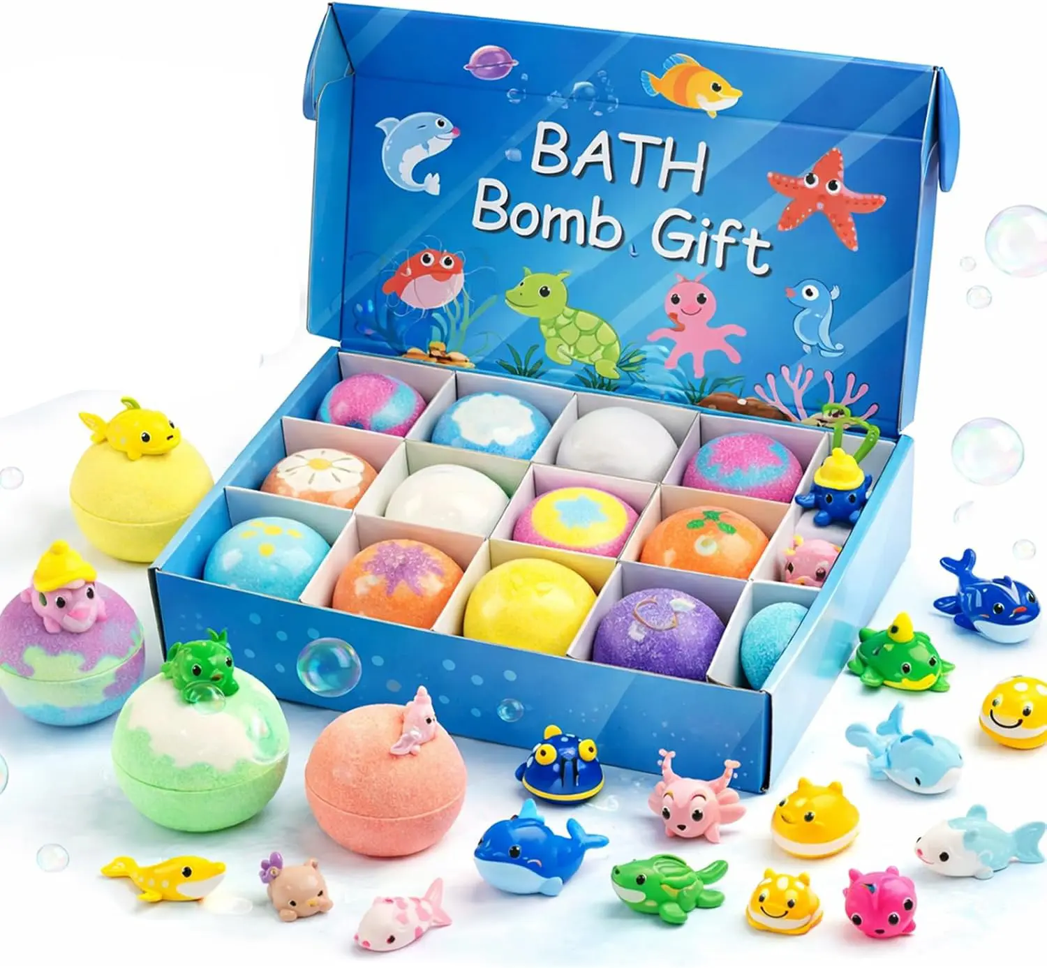 Bath Bomb Gift Set for Kids Adults Fun Animal Shapes Relaxing Fizzy Bath Bombs with Natural Ingredients Soothing Aromatherapy Perfect Gift for Family Spa Bath Time Fun