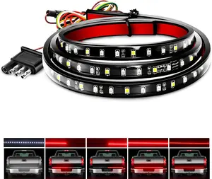 Nilight 48”/49” LED Tailgate Light Strip 90 LED Red/White for Running Light Brake/Turn Signal/Reverse Light car interior lights