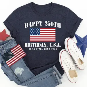 Happy 250th Birthday USA Shirt, America 250 Tee, Patriotic 4th of July Shirt, Semiquincentennial Gift, Independence Day USA Shirt, 1776-20261