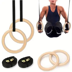 Stabilize control core enhancements| 28 mm wooden gymnastic ring| Home/Gym Professional level full body training equipment