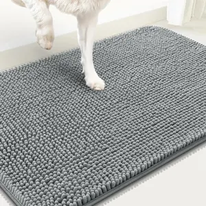 Dog Door Mat for Muddy Paws 30x20, Absorbs Moisture and Dirt, Absorbent Non-Slip Washable Mat, Quick Dry Chenille, Mud Mat for Dogs, Entry Indoor Door