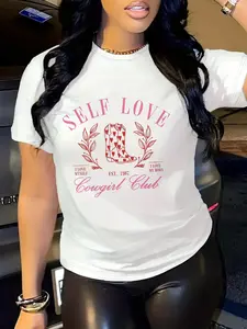 Cowgirl Western Graphic Tee, Soft & Skin-Friendly, Casual Fitted Design, Perfect for Home, Shopping, Dates, Festivals!