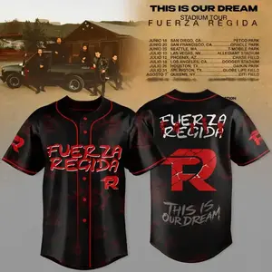 Fueerza Regida ‘This Is Our Dream’ 2026 Stadium Tour Official Baseball Jersey – Mexican Regional Concert Gear, Personalized Streetwear Fan Apparel