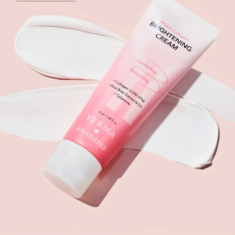 YERMA FRARANG Peach Collagen Brightening Cream - Correcting & Renewing with Collagen 2000 ppm & Rice Bean Extract