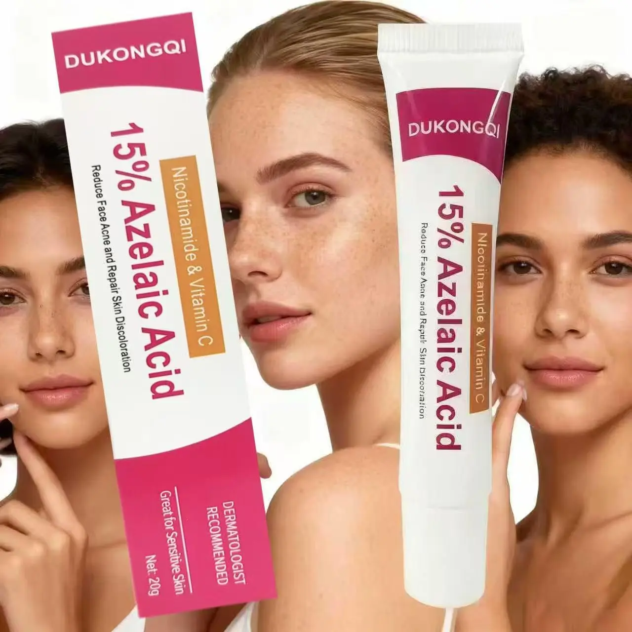 15% Azelaic Acid Cream with Niacinamide & Vitamin C for Acne & Redness