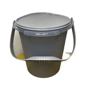 SILVER  8.5L Bucket - Versatile Storage & Carry Solution for Home & Office Tasks - Practical & Flexible Design