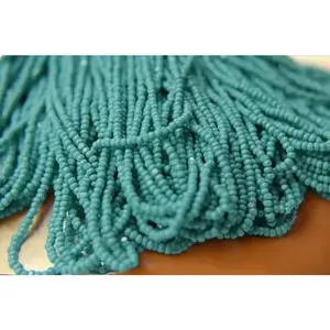 Czech Preciosa Charlotte Cut Hank 11/0 Green Turquoise Seed Beads