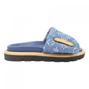 Pre-owned Louis Vuitton Denim Small Leather Goods LV Remix Monogram Sandals