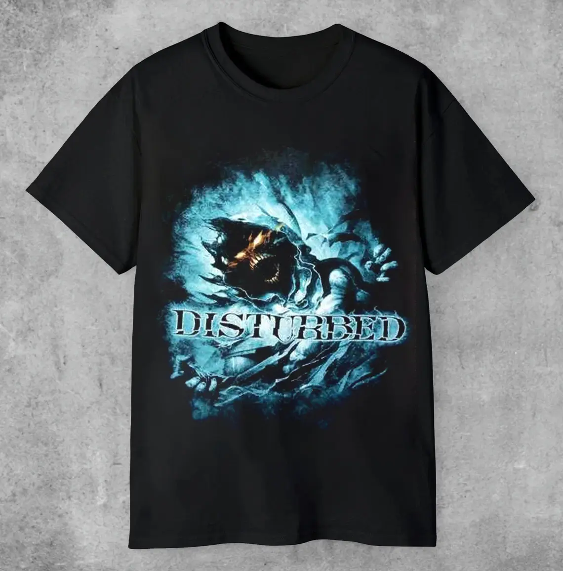 Disturbed Alternative Bootleg T-Shirt Heavyweight Cotton Streetwear Apparel Top HY4231