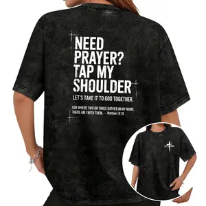 Christian Faith Hoodie & Washed Tee – Tap My Shoulder Let’s Pray, Bible Verse Matthew 18:20, Womens Fall Winter