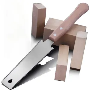 Japanese Hand Saw 6 Inch Double Edge Sided Pull Saw  SK5 Flexible Blade 14/17 TPI Flush Cut Beech Handle Wood Saw for Woodworking Tools