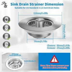 Rust Proof SUS 304 Sink Strainer Stopper 3-in-1 Seal Drain Filter Easy Install Home Essentials Gifts Ideas Sentimental Y2K