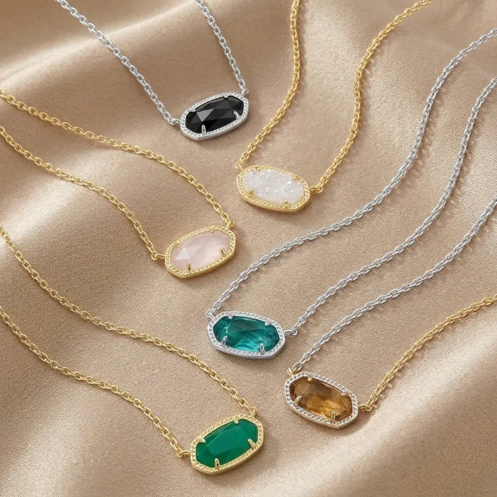 Kendra Scott Women’s Iconic Elisa Pendant Necklace | 14K Gold-Plated Dainty Stone Necklace for Effortless Everyday Styling