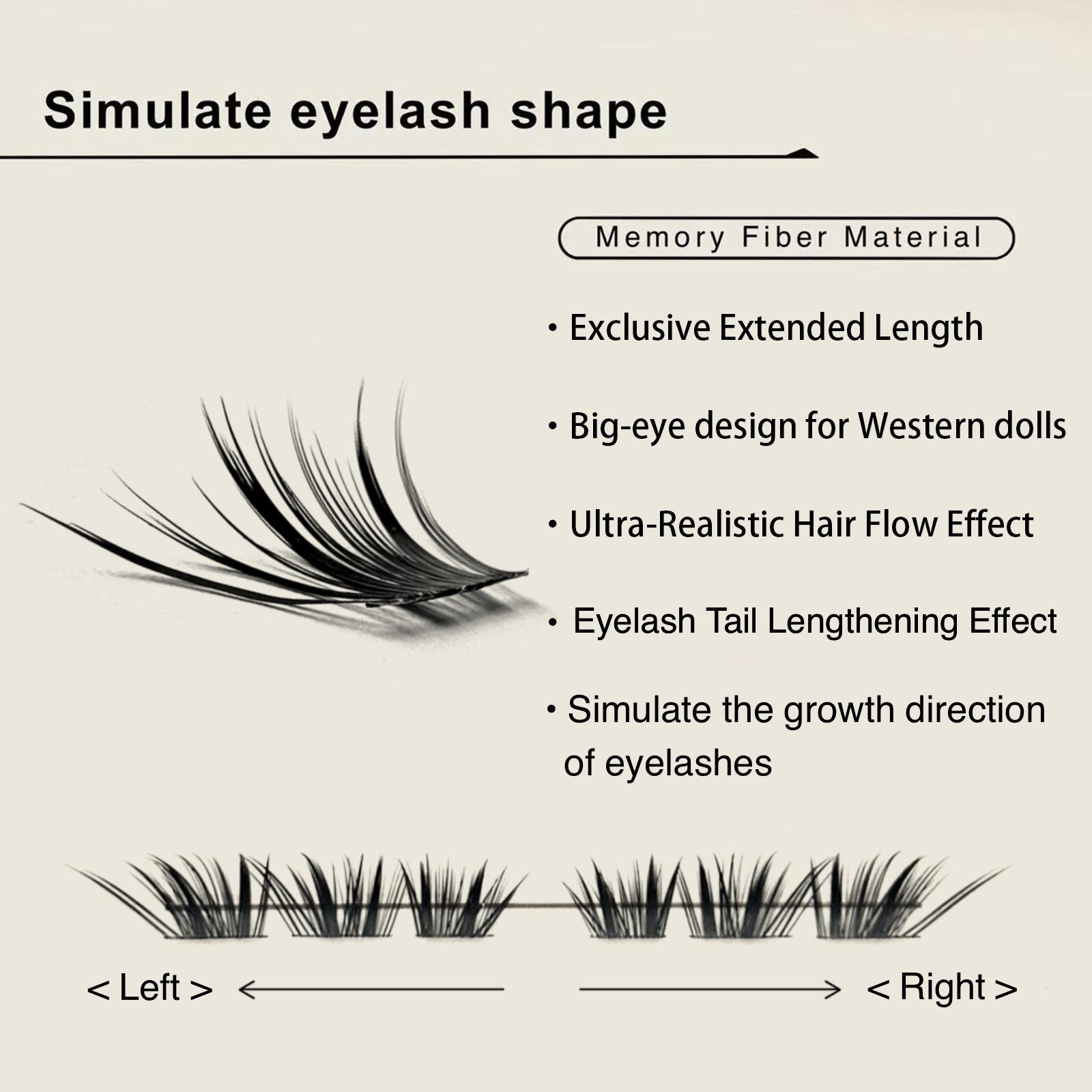 JVLBEAUTY 【Fortune Energy 888】Fox-Style Individual Cluster False Eyelashes, C Curl, Baby Curl, Asian-Inspired Look, Messy & Slanted Winged