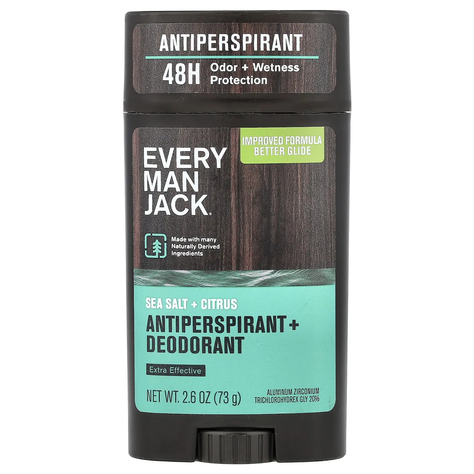 Every Man Jack Antiperspirant + Deodorant, Sea Salt + Citrus, 2.6 oz (73 g)