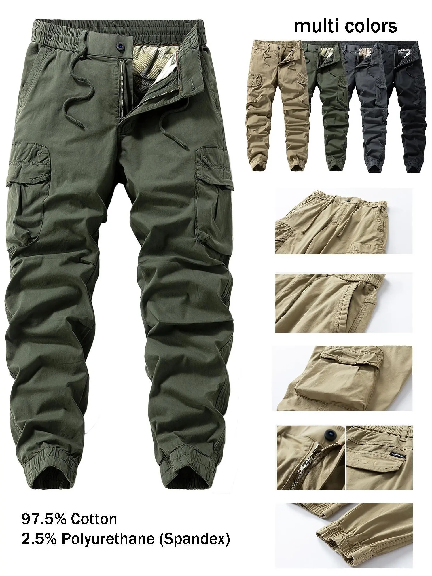 American retro workwear pants for men, autumn and winter, solid color cotton washed jogger pants, casual pants for commuting