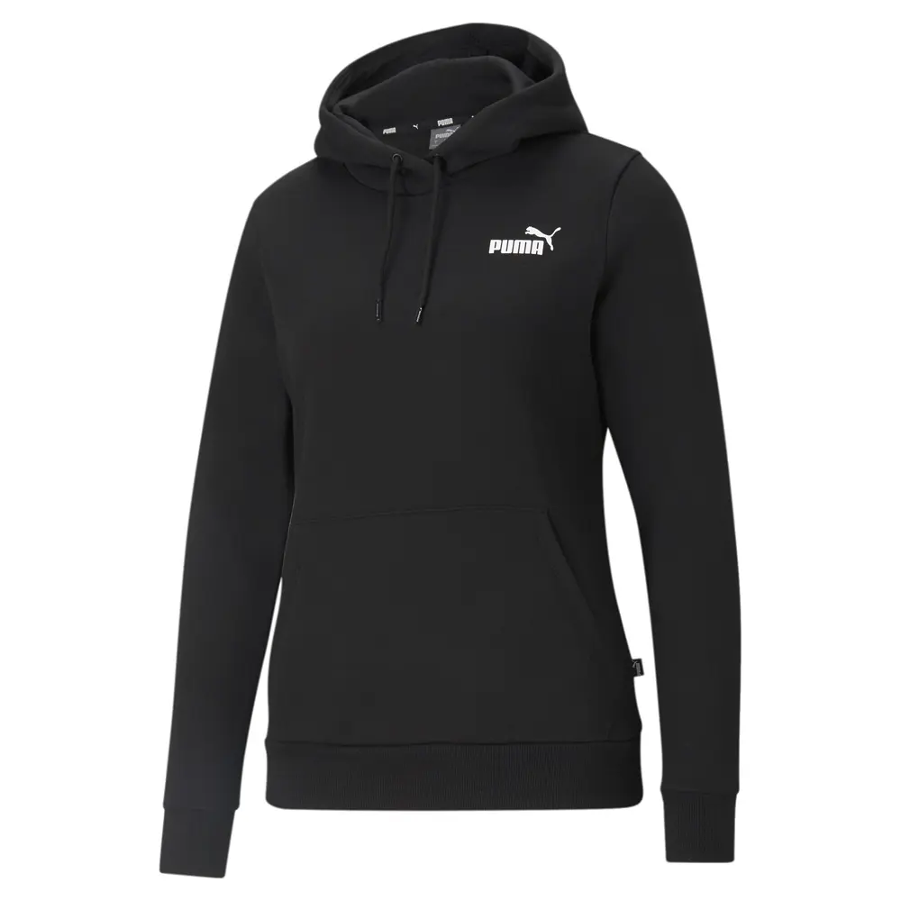 PUMA Womens Essentials Small Logo Hoodie Casual Outerwear Casual Hoodie - Black PUMA Womens Essentials Small Logo Hoodie Casual Outerwear Casual Hoodie - Black