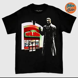 Papa John’s x Albert Wesker Resident Evil Papa Wesk Graphic Round Neck Tee, Casual Short-Sleeve Cotton Unisex Menswear Streetwear Top, S-4XL T-Shirt
