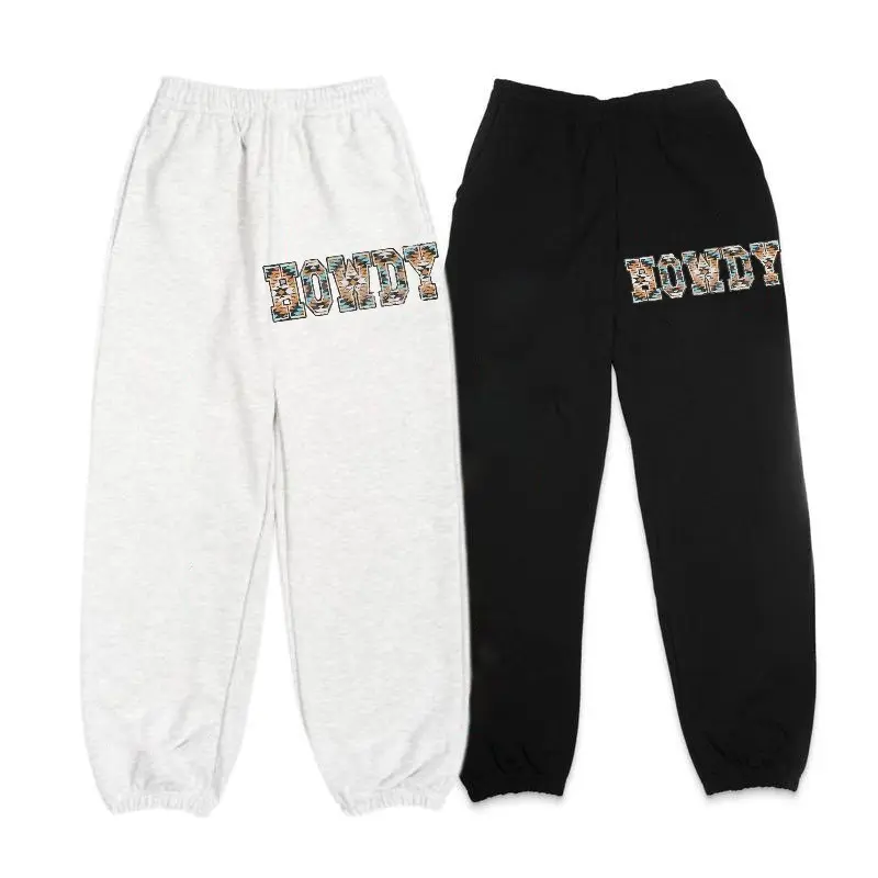 Howdy Aztec Sweatpants, Y'allternative Western Joggers, Country Cowgirl Graphic Pants, Southwestern Lounge Pants for Her, howdy aztec sweatpants, western graphic joggers, yallternative cowgirl pants