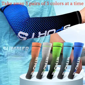 5 Pairs of Premium Cooling UV Protection Arm Sleeves - Breathable, Moisture-Wicking, and Quick-Drying for Summer Outdoor Activities, Sports, and Fitness - Plain Color, Comfortable, and Versatile Arm Cuffs