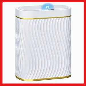 Bathroom Small Trash Can with Automatic Touchless Lid, 2.6 Gallon Smart Garbage Can Narrow Waterproof Trash Bin for Bedroom, Living Room, Office