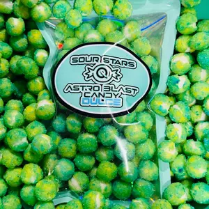 Astro Blast Candy Sour Stars Dulce - Sweet and Tangy Snack with Lemon Sour and Cotton Candy - Bonbon