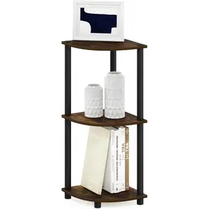 Corner Shelf, 3-Tier Corner Bookshelf, Display Storage Shelves with Open Shelves, for Organization and Storage, Living Room, Home Office, Garage, Amber Pine