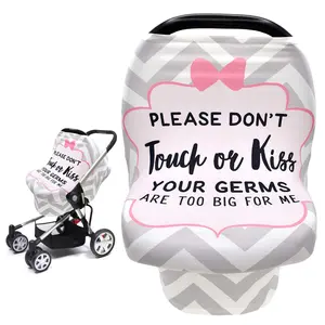 No Touch Sign Car Seat Cover for Babies, Mom Nursing Covers Breastfeeding Scarf, Multi Use Infant Carseat Canopy for Newborn Carrier/Stroller/Shopping Cart, Baby Shower Gifts for Boy Girl Wrap