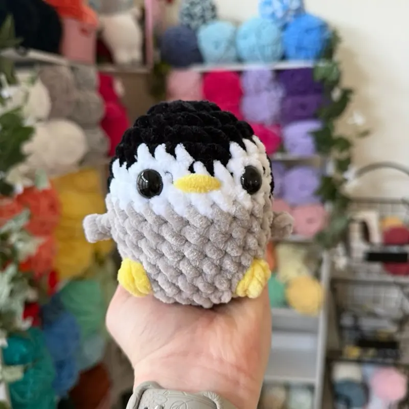Crochet baby chubby penguin plushie