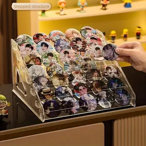 Baking ladder display rack, surrounded by millet badges, anime pendants, transparent sorting rack, multi-layer Baking colored paper storage rack