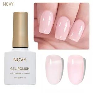 NCVY Jelly Pink Gel Nail Polish, 10ml/0.35oz Nail Polish, Nail Care, long-lasting formula with LED curing, salon quality, perfect for DIY at home, ideal gift for Valentine's Day and spring/summer, safe formula free of HEMA
