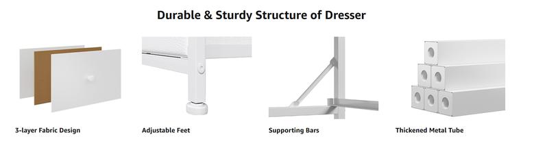 【New Year Home Storage Decor】RaybeeFurniture 12 Drawer Dresser for Bedroom with Fabric Drawers, Large Storage Chest with Metal Frame & Wood Top, Modern Closet Organizer Dresser for Women, Living Room, Entryway, Clothes, Linens, Accessories