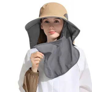 REDESS 2PC Outdoors Sun Hats for Men Women Summer UPF50 UV Sun Protection with Removable Mask Waterproof Breathable