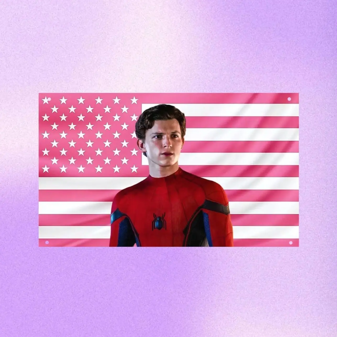 Tom Holland Pink US Wall Tapestry – Actor Flag, Movie Room Decor Banner